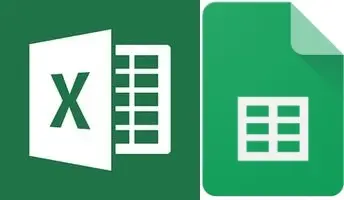 Az Excel  és Google Sheet sablon csoport ábrája